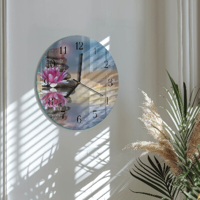 Round wall clock Water Stones