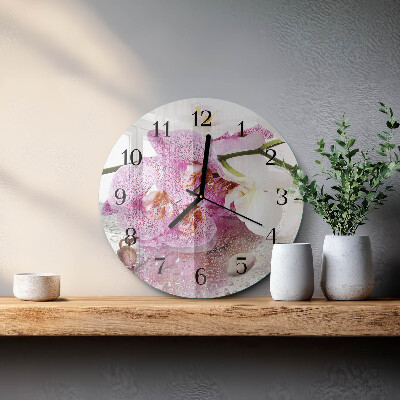 Round wall clock Orchid