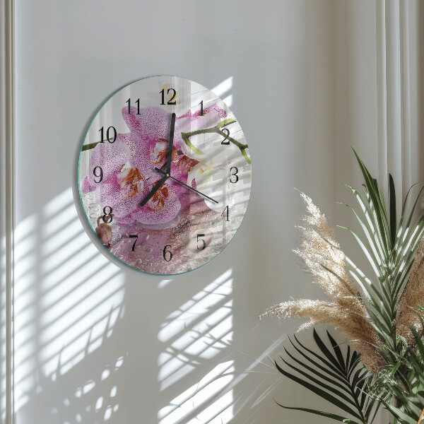 Round wall clock Orchid