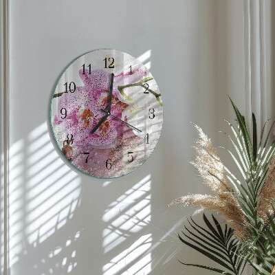 Round wall clock Orchid
