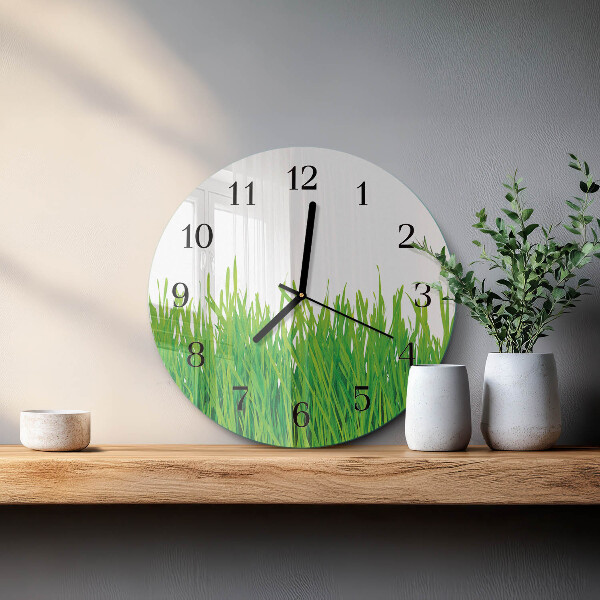 Round wall clock Grass