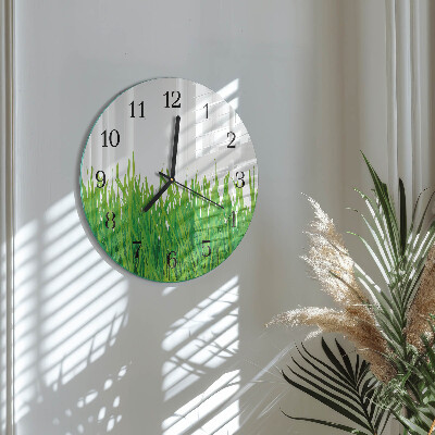 Round wall clock Grass