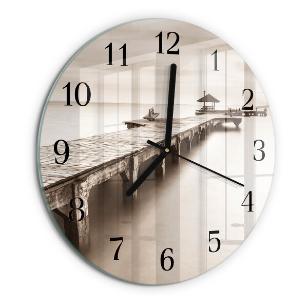 Round wall clock Wooden Bridge