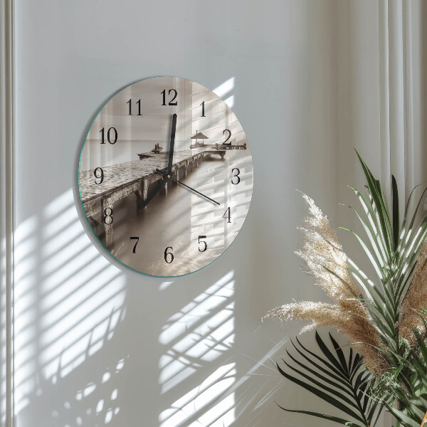 Round wall clock Wooden Bridge