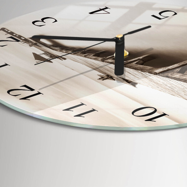 Round wall clock Wooden Bridge
