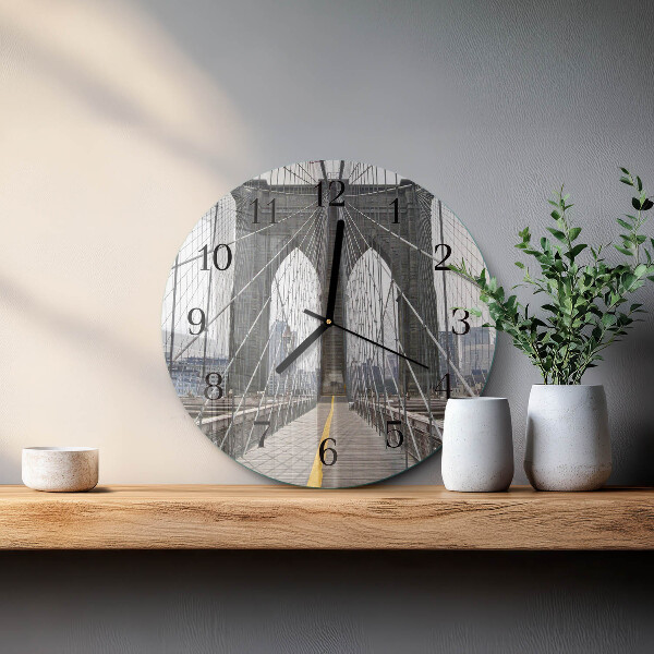 Round wall clock Brooklyn Bridge