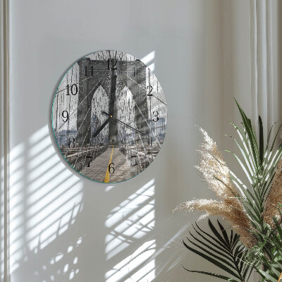 Round wall clock Brooklyn Bridge