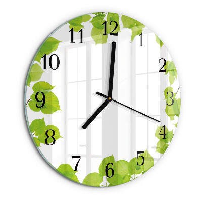 Round wall clock Leaves