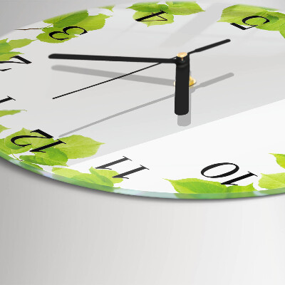 Round wall clock Leaves