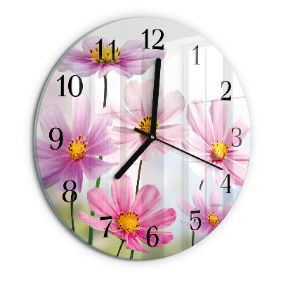 Round wall clock Flowers