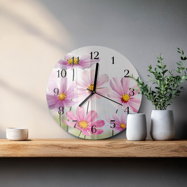 Round wall clock Flowers