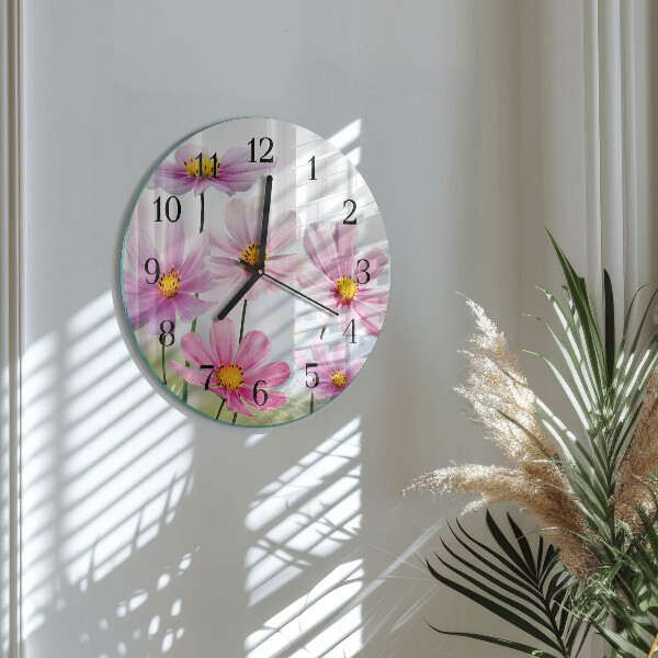 Round wall clock Flowers