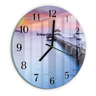 Round wall clock Wooden Bridge