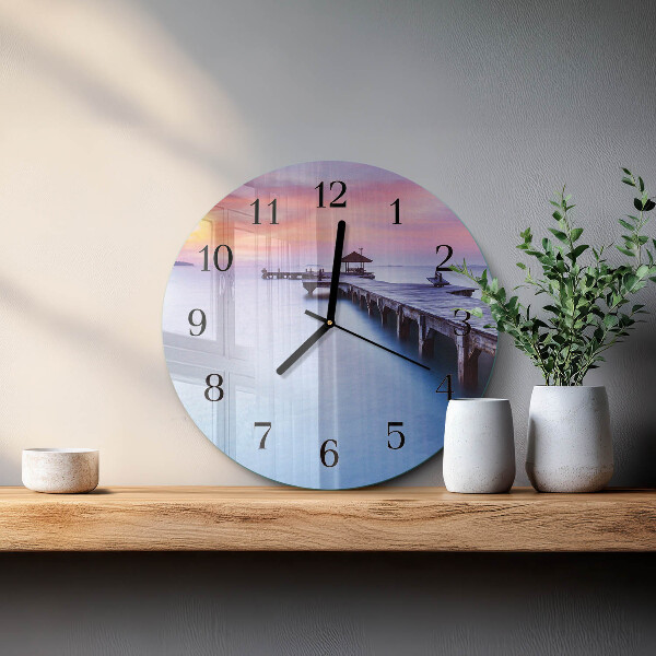 Round wall clock Wooden Bridge