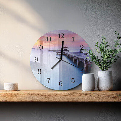 Round wall clock Wooden Bridge