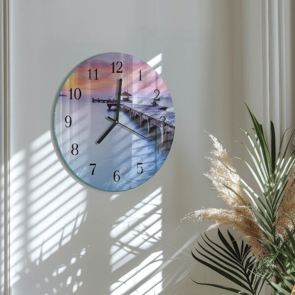 Round wall clock Wooden Bridge