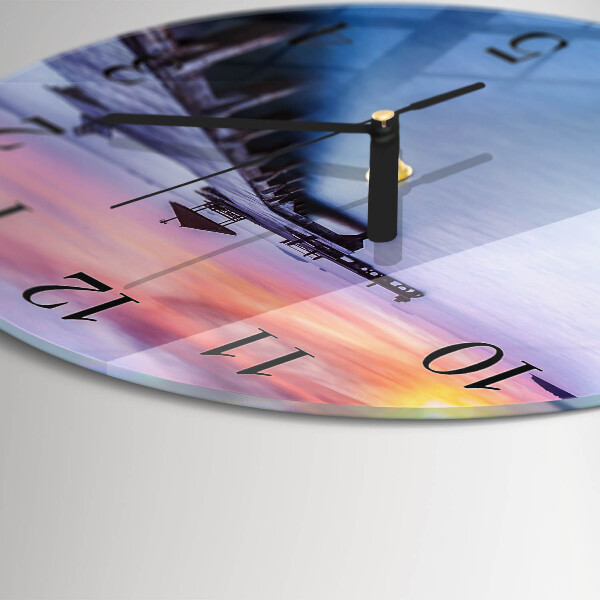 Round wall clock Wooden Bridge