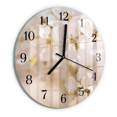 Round wall clock Flowers