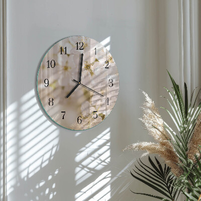 Round wall clock Flowers