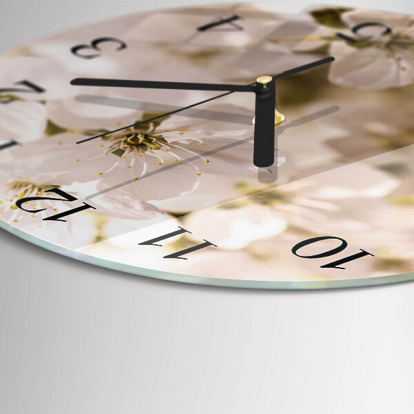 Round wall clock Flowers
