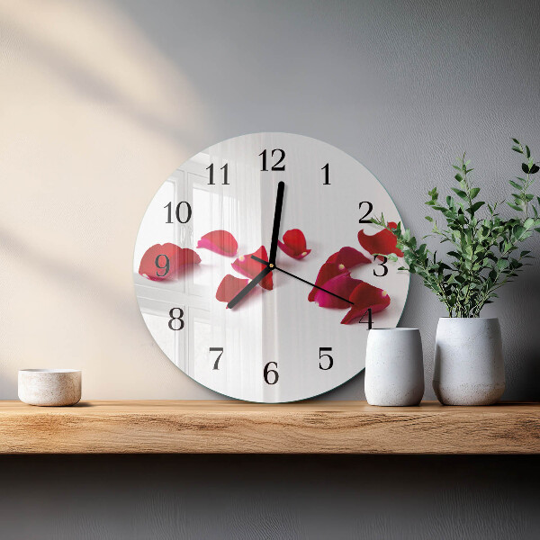 Round wall clock Rose Petals