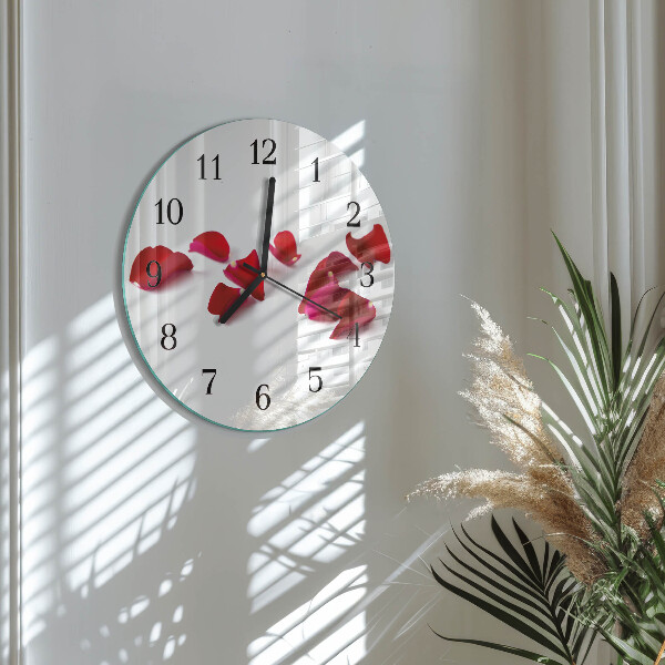 Round wall clock Rose Petals