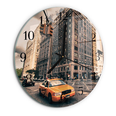 Round wall clock Taxi