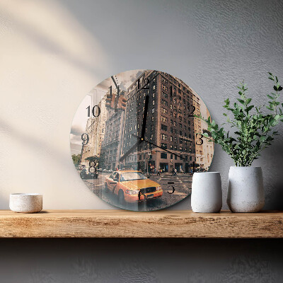 Round wall clock Taxi