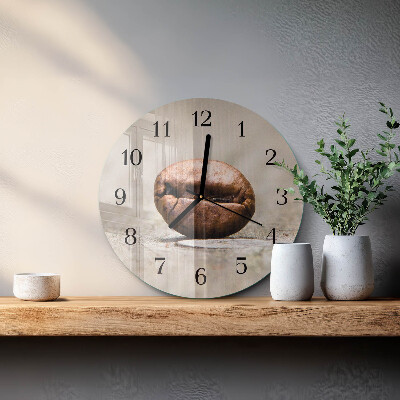 Round wall clock Coffee Bean
