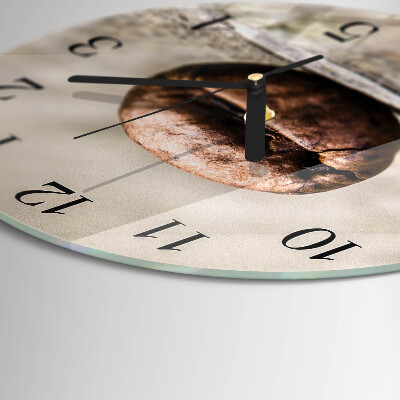 Round wall clock Coffee Bean