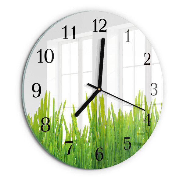 Round wall clock Grass