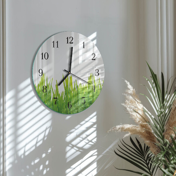 Round wall clock Grass