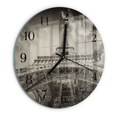 Round wall clock Eiffel Tower
