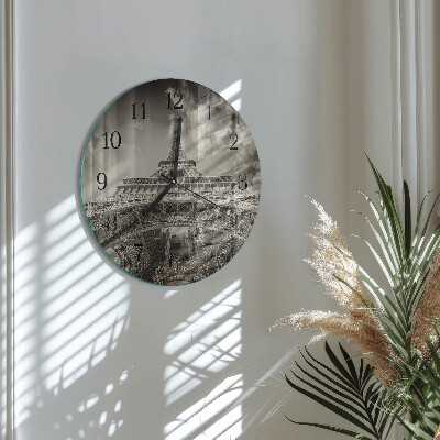 Round wall clock Eiffel Tower