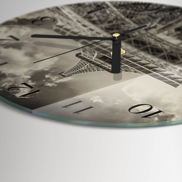 Round wall clock Eiffel Tower