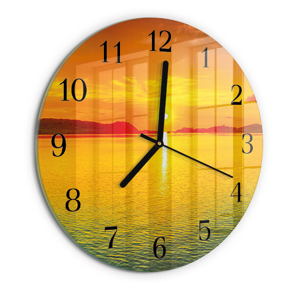 Round wall clock Sunset