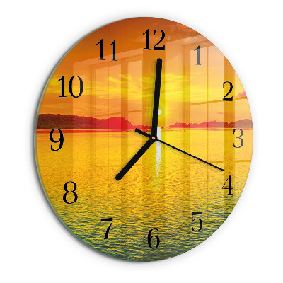 Round wall clock Sunset