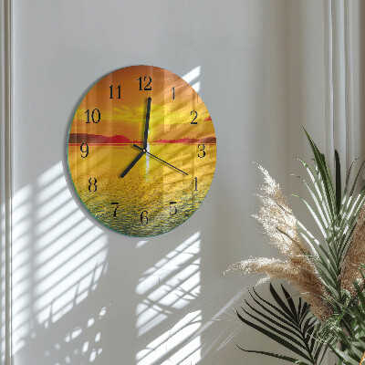 Round wall clock Sunset