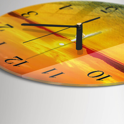Round wall clock Sunset