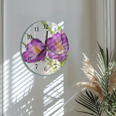 Round wall clock Crocuses