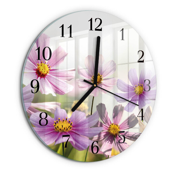 Round wall clock Flowers