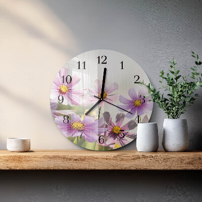 Round wall clock Flowers