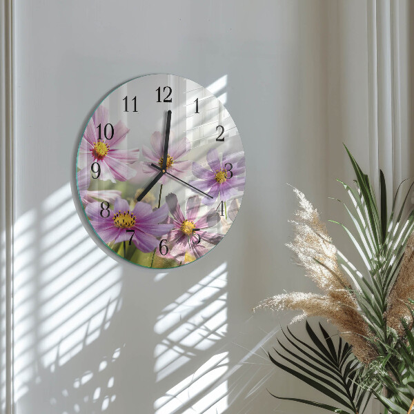 Round wall clock Flowers