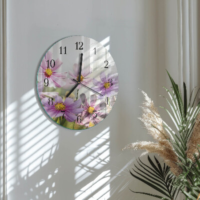 Round wall clock Flowers