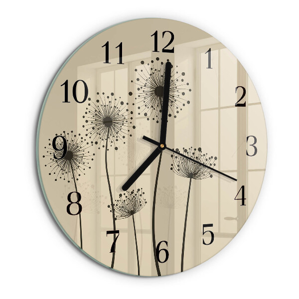 Round wall clock Flowers