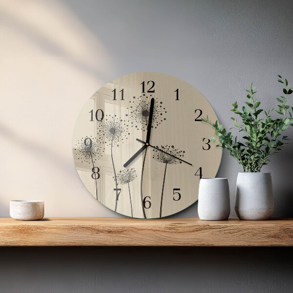 Round wall clock Flowers