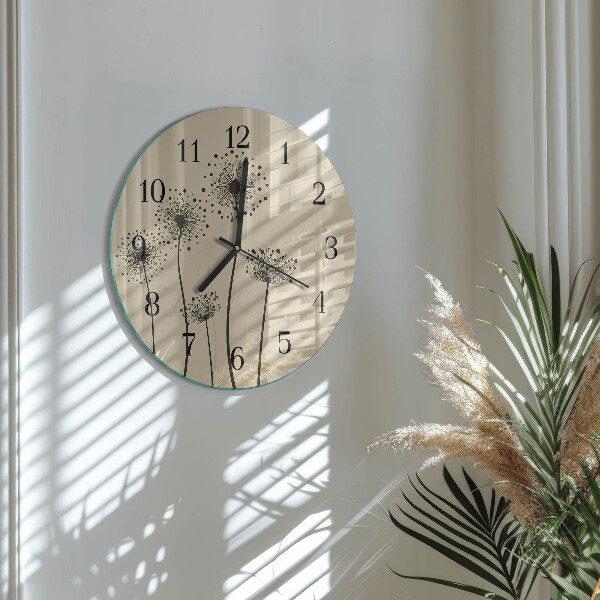 Round wall clock Flowers