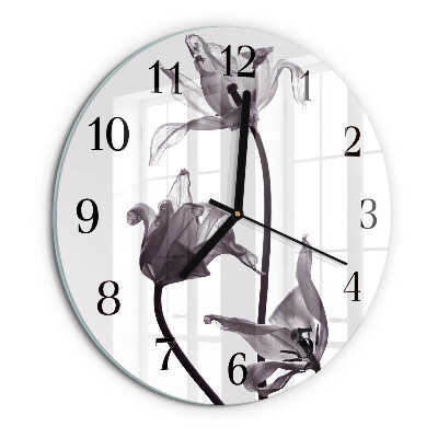 Round wall clock Flowers