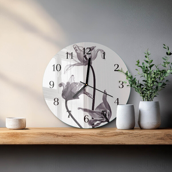 Round wall clock Flowers