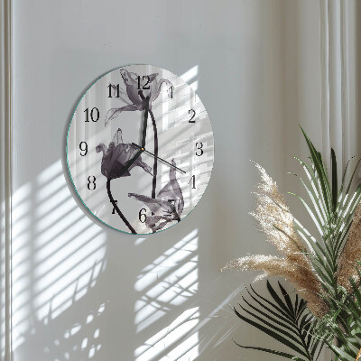 Round wall clock Flowers